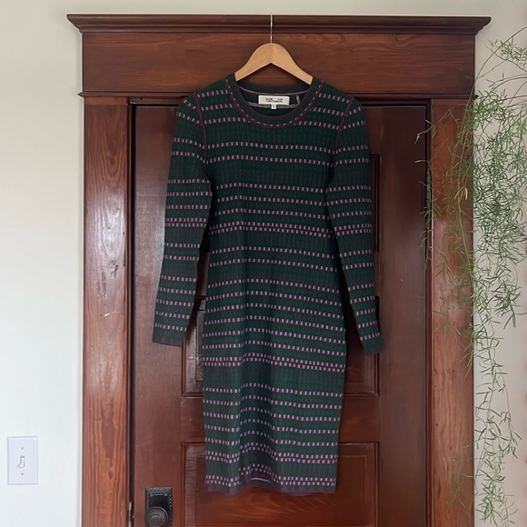 dvf harry knit dress Diane Von Furstenberg “Harry” jacquard sienna crisscross halter dress